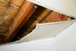 Water damage can cause your ceiling to become loose and dangerous