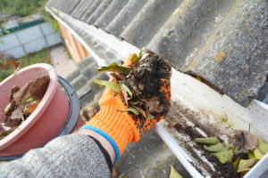 dirty gutters from rain