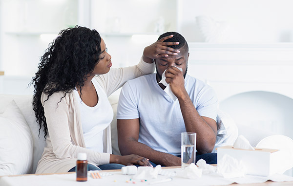 Image of person suffering from the impacts of mold in the air