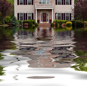 Flooding outside of a house